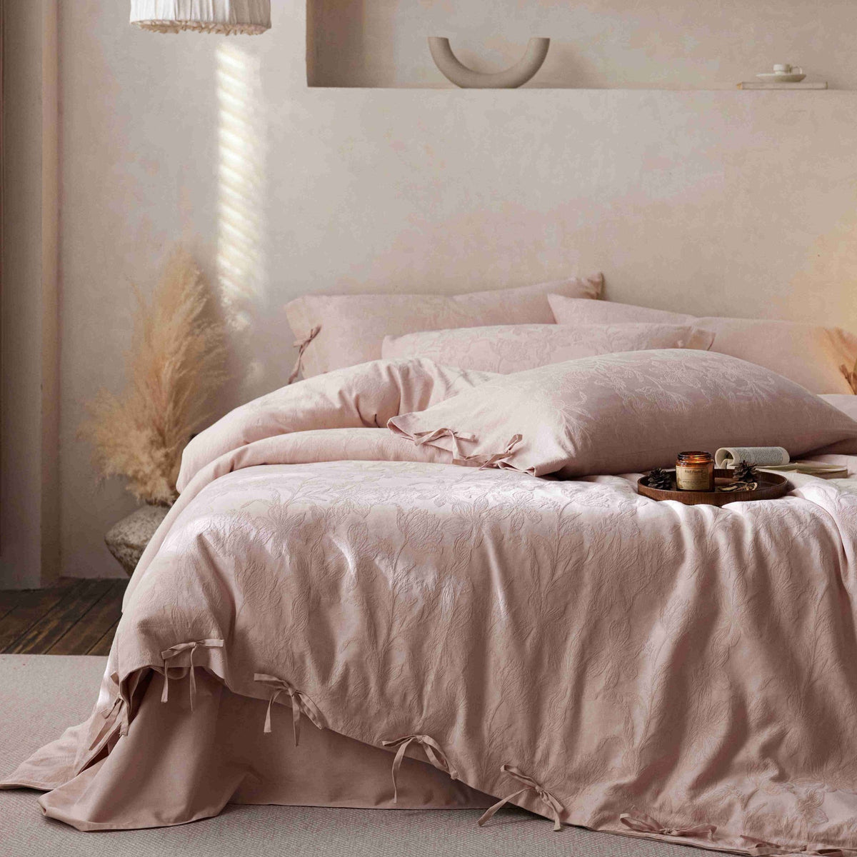 Luxus Jacquard Knotenverschluss Bettwäsche Set
