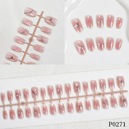 Premium Künstlerische Press-On Nagelset Brehn