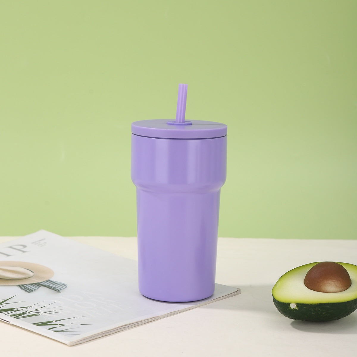 Unisex Isolierter Trinkbecher mit Staubschutzdeckel und Strohhalm Brehn