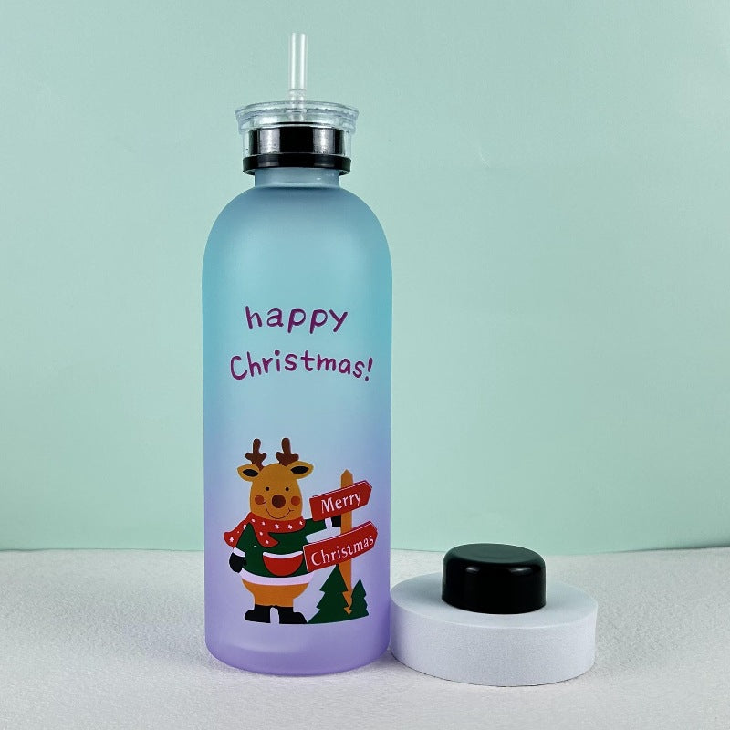 Damen Motivierende Trinkflasche mit fröhlichem Weihnachtsdesign Brehn