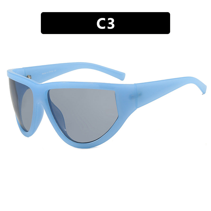Damen futuristische Sonnenbrille mit sportlichem Design und flexiblen Gläsern Brehn