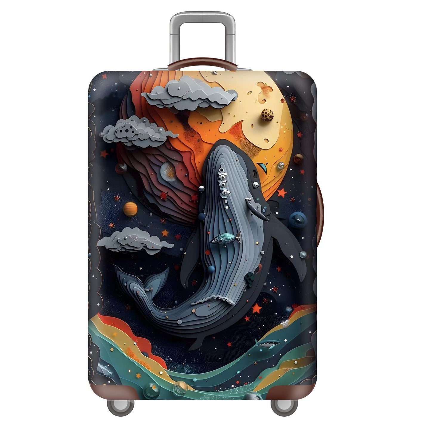 Unisex nan robuster Hartschalen-Trolley mit Löwenportrait Motivdruck, stoßfester ABS-Polycarbonat-Schale, mehrrädrigem Fahrwerk und TSA-Sicherheitsverschluss Brehn