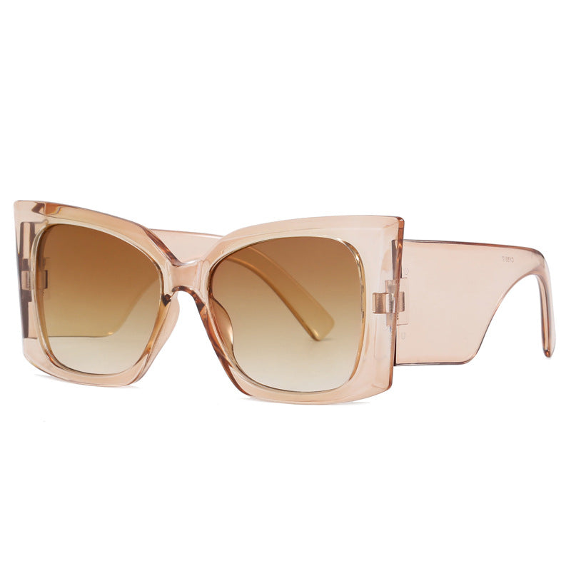 Damen modische Oversized-Sonnenbrille mit geometrischem Rahmen Brehn