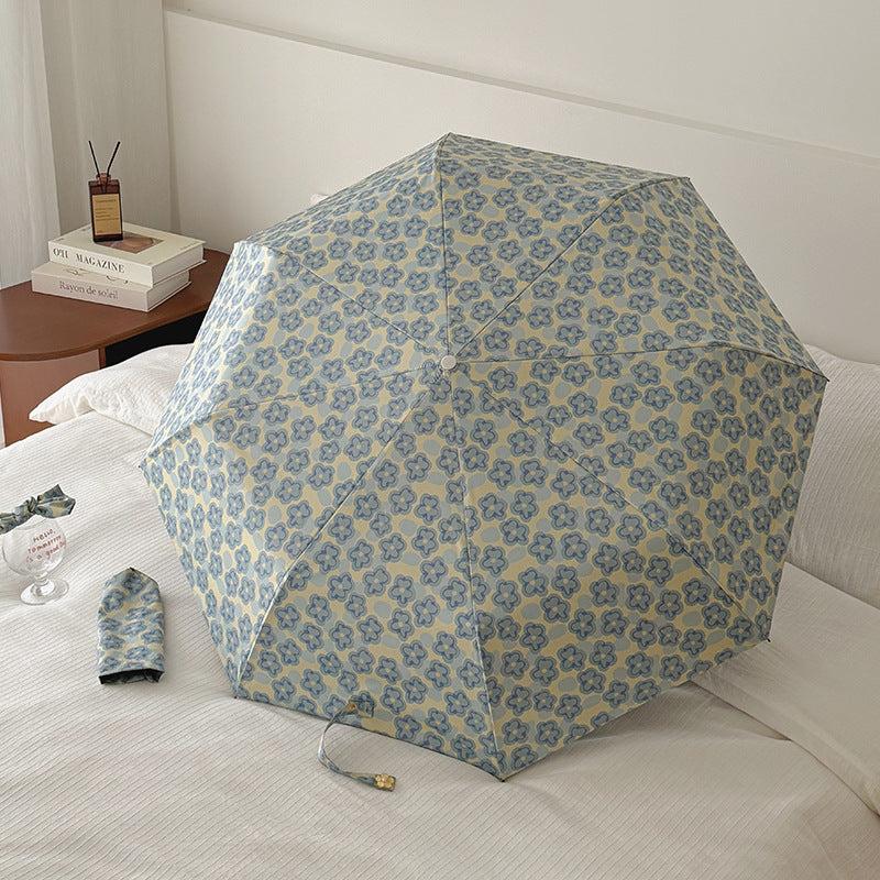 Damen Faltbarer Regenschirm mit elegantem Blumenmuster Brehn