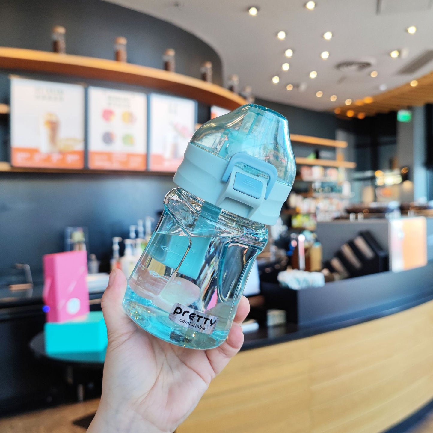 Damen ergonomische Trinkflasche mit sicherem Drehverschluss Brehn