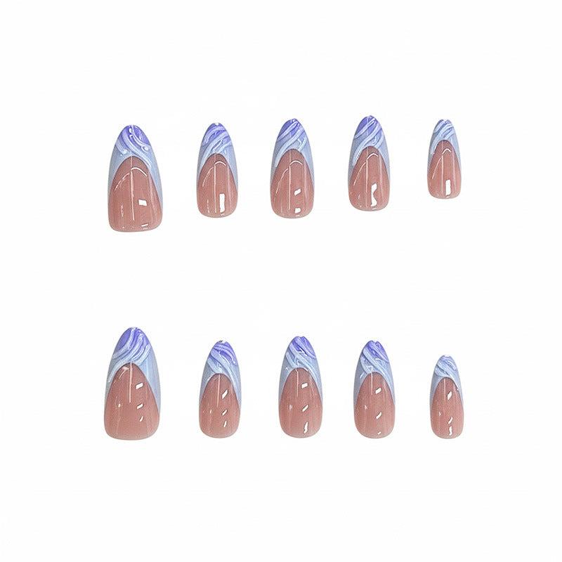 Künstlerisches Aquarell Press-On Nagelset Brehn