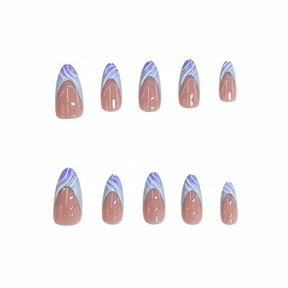 Künstlerisches Aquarell Press-On Nagelset Brehn