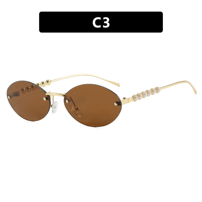 Damen stilvolle ovale Sonnenbrille mit eleganten Verzierungen Brehn