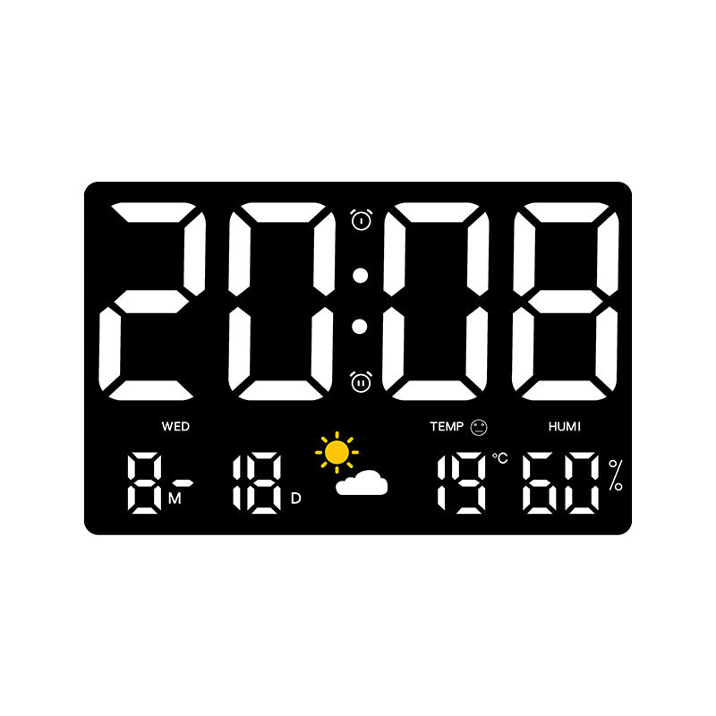 Digitale Wanddekorationsuhr mit Temperatur- und Feuchtigkeitsanzeige Brehn