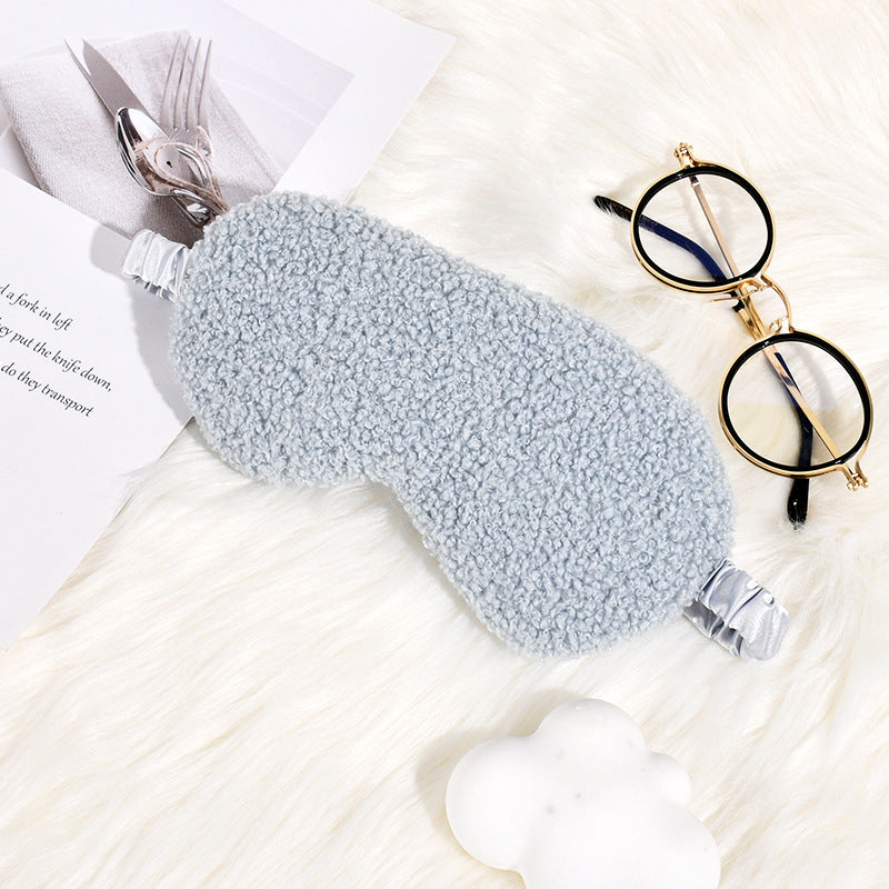 Damen nan kuschelige Thermo Schlafmaske aus Teddyfleece mit verstellbarem Satinband Brehn