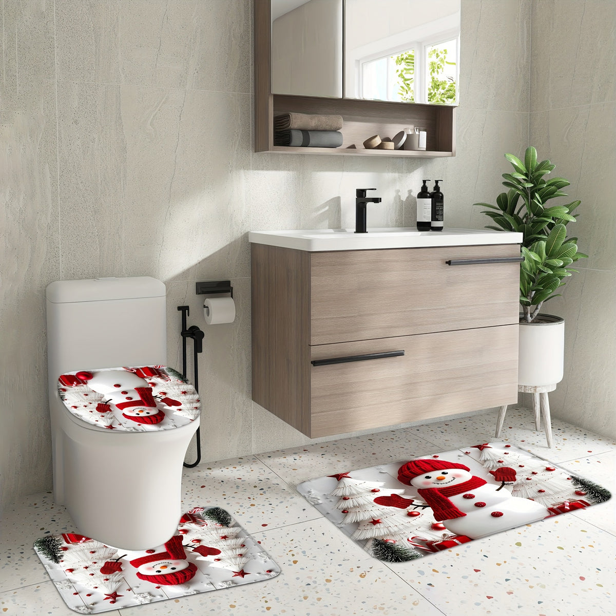 Schneemann-Themen Badezimmer Dekor Set Brehn