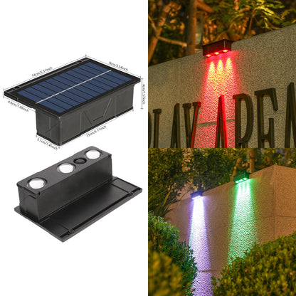 Outdoor Solar RGB Dual-Strahl Wandlampe mit integriertem photovoltaischen Panel und wetterfestem Montagesockel Brehn