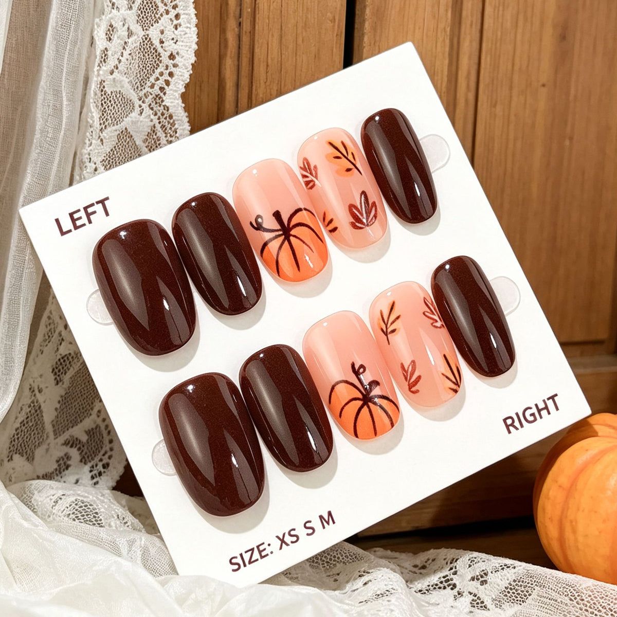 Herbst-inspirierter Press-on-Nagelset