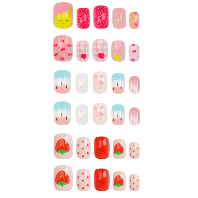 Kunstnagelset mit verspielten Flamingo- und Streifenmotiven Brehn