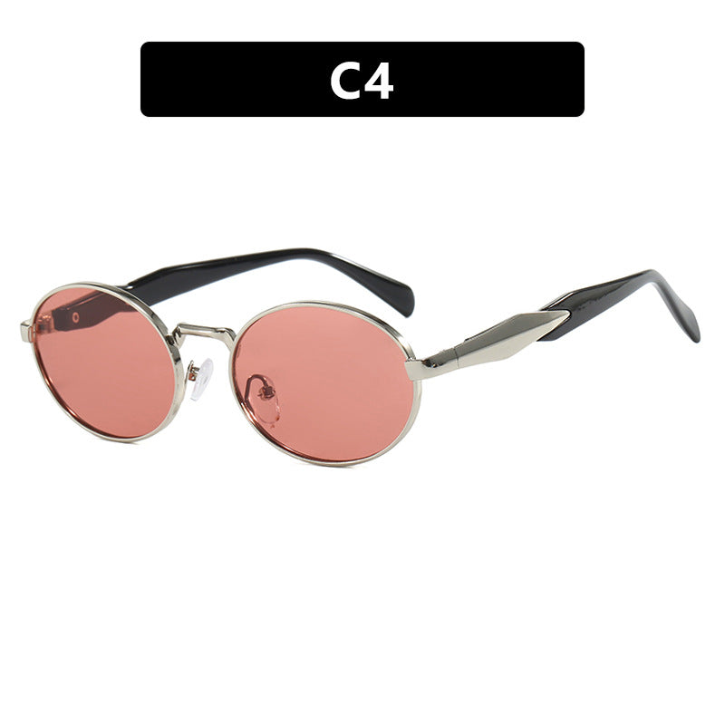 Damen Designer-Sonnenbrille mit einzigartigem ovalem Rahmen und luxuriösen Akzenten Brehn
