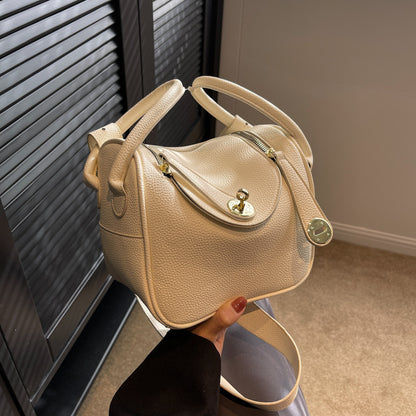 Strukturierte Lederhandtasche Brehn