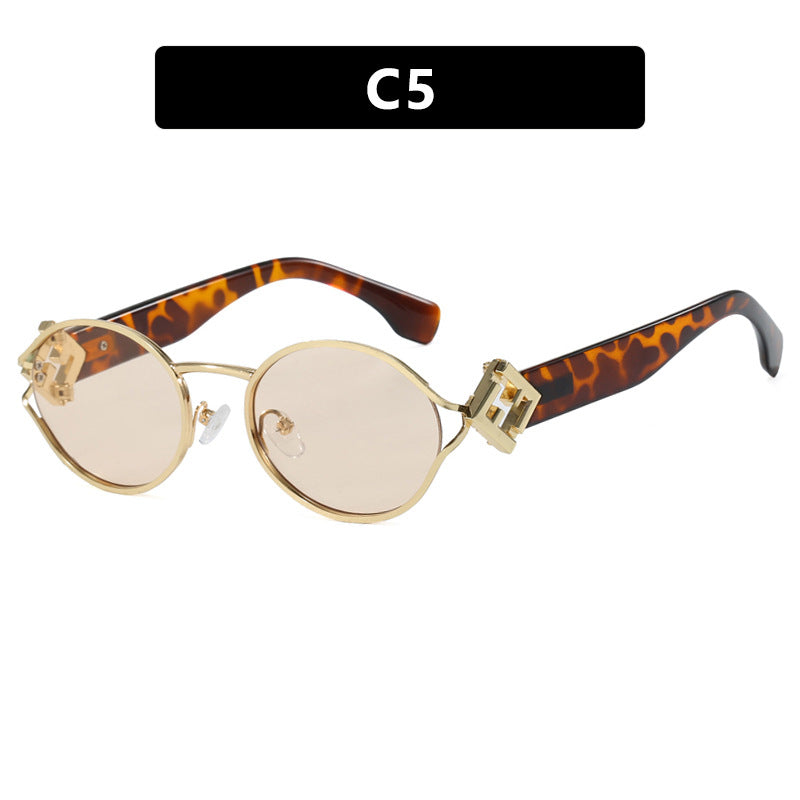 Damen modische Sonnenbrille mit elegantem Metallrahmen und UV-Schutz Brehn