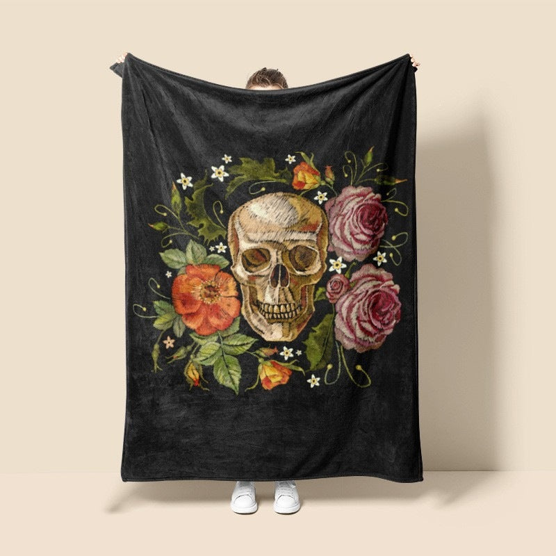Künstlerische Schädel-Themen-Fleece-Decke