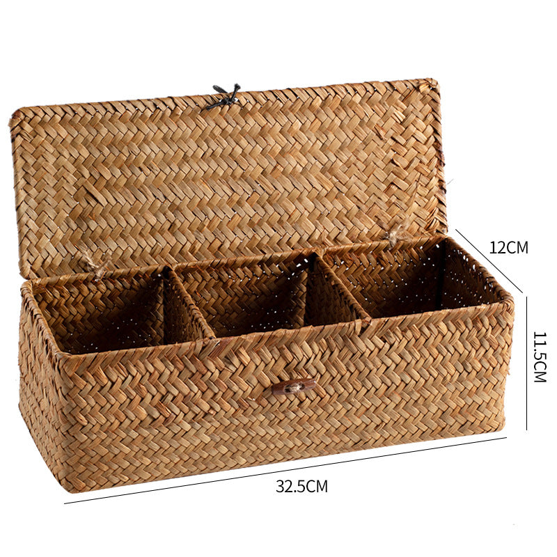 Unisex Aufbewahrungskiste aus handgewebtem Naturmaterial Brehn