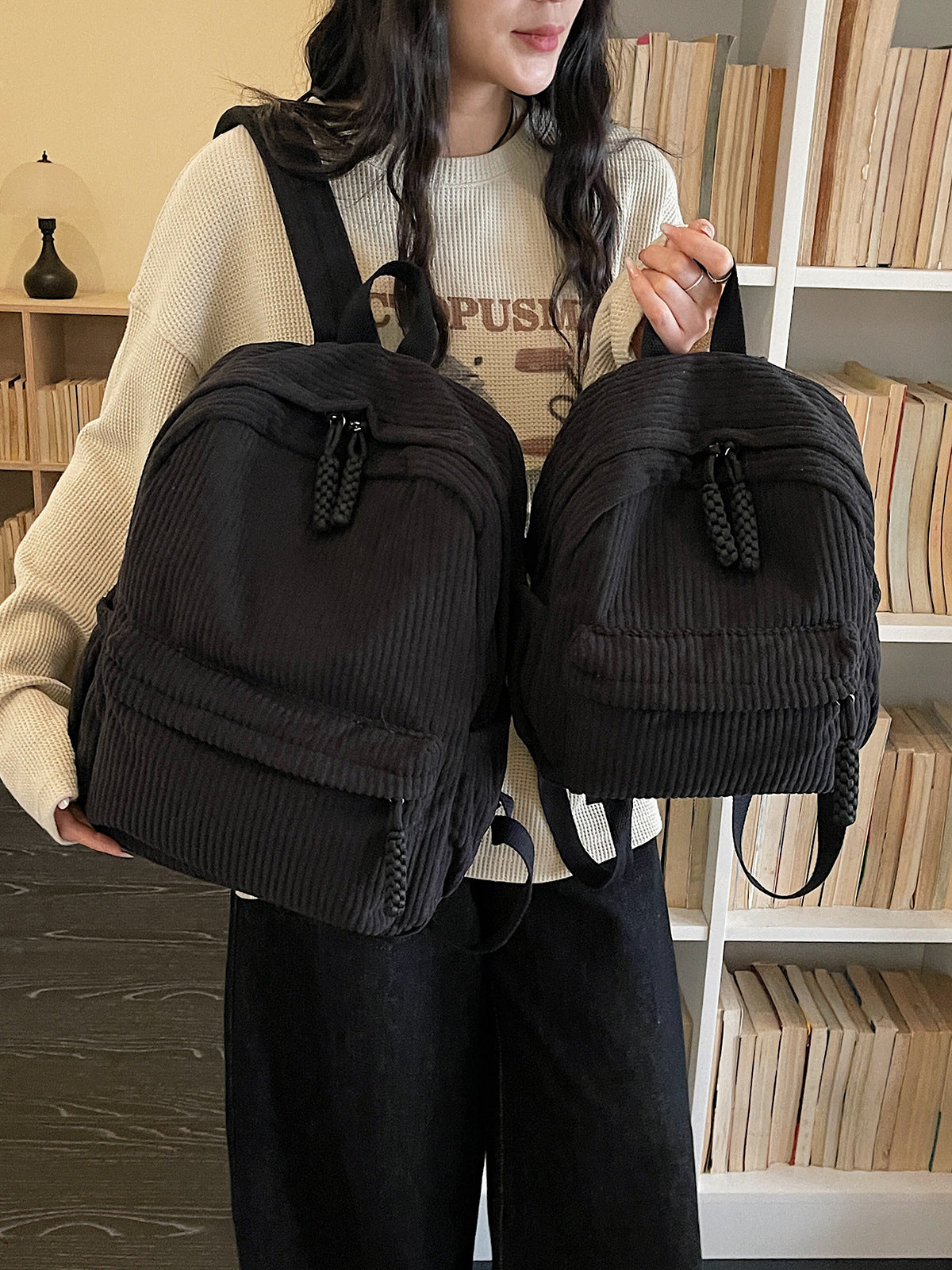 Cord-Rucksack mit Bequemen Tragegurten Brehn