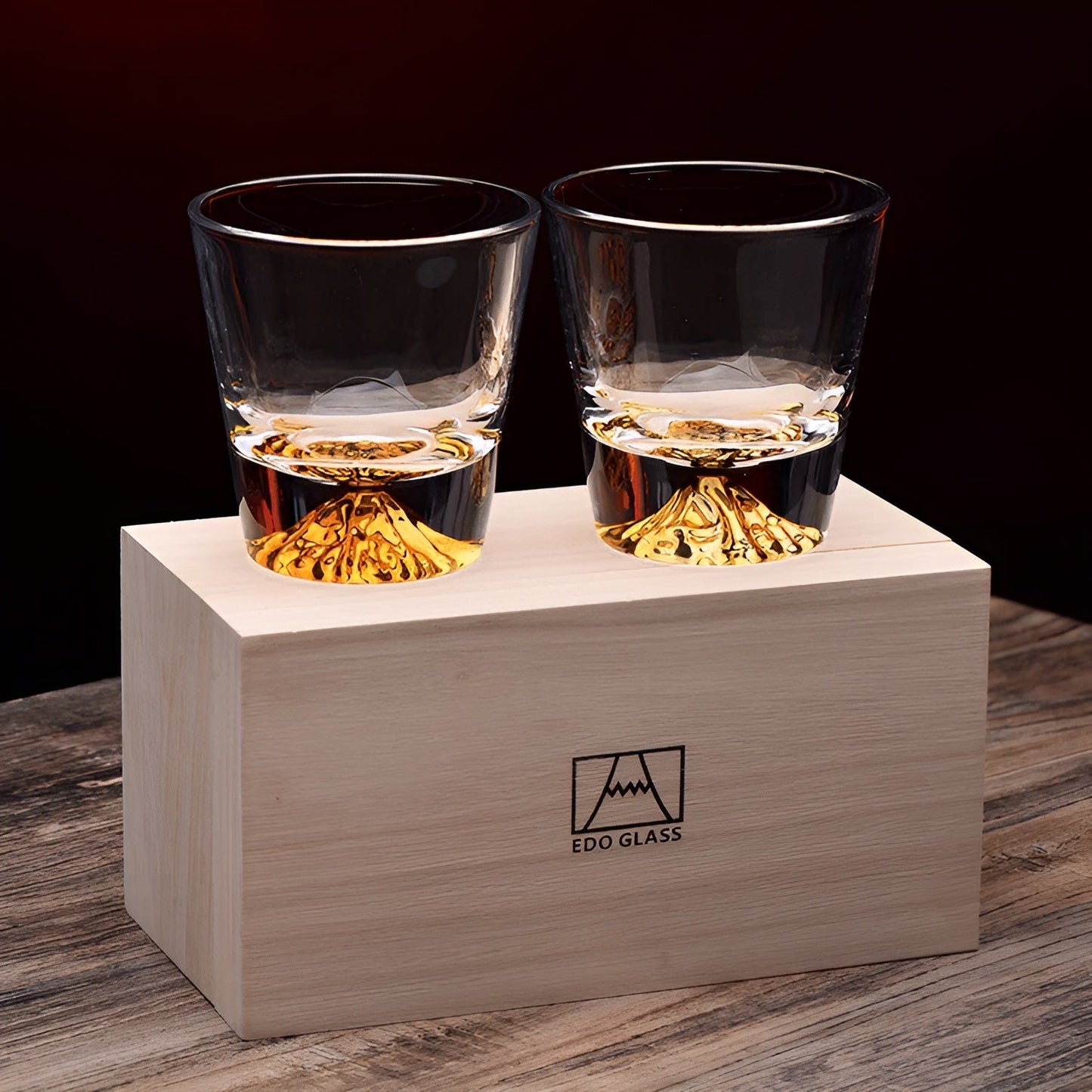 Whiskygläser mit Fuji-Motiv – Elegantes Set für Kenner