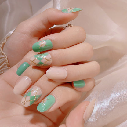 Trendiges geometrisches Muster Press-On-Nagelset