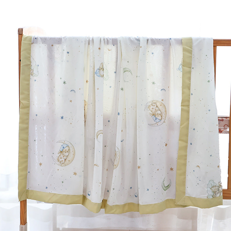 Unisex nan kuschelige Babybettdecke aus Baumwollmusselin mit atmungsaktiver Füllung und satiniertem Rand Brehn
