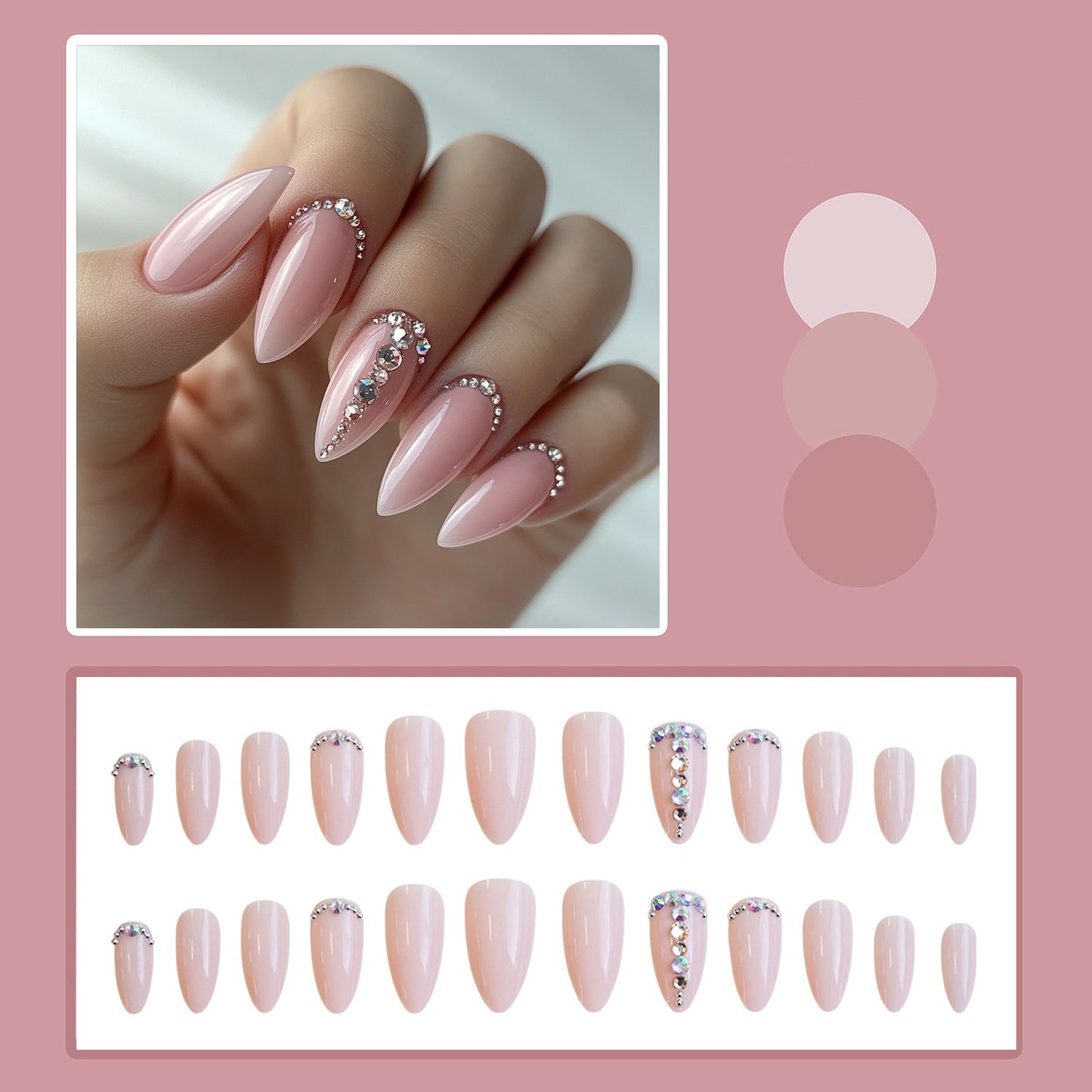 Kunstnagelset mit eleganten Glitzerakzenten Brehn