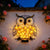 Metall Eule Wandkunst mit solarbetriebenen LED-Blumenlichtern und Eisenrahmen Brehn