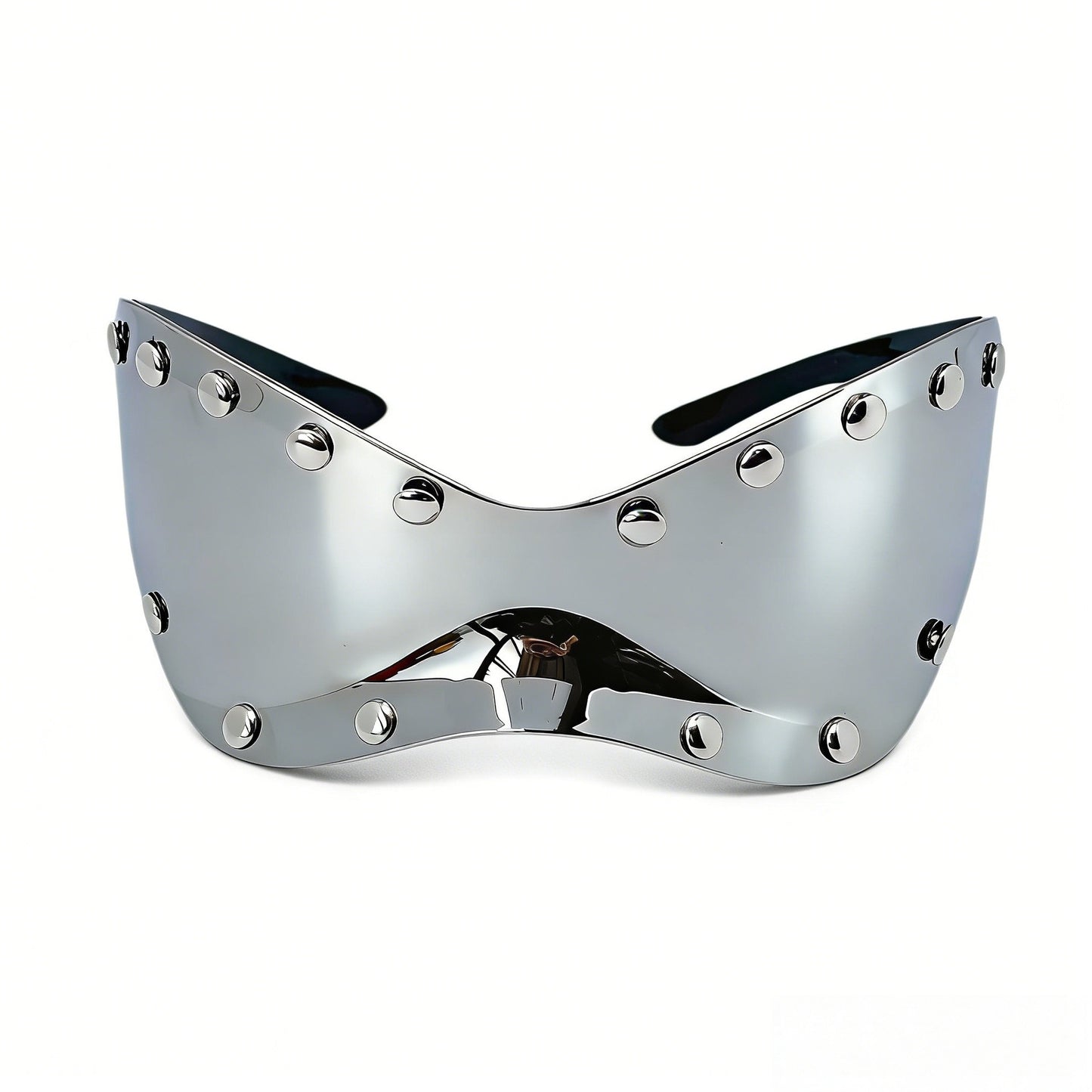 Damen futuristische Designer-Sonnenbrille mit dekorativen Metallelementen Brehn