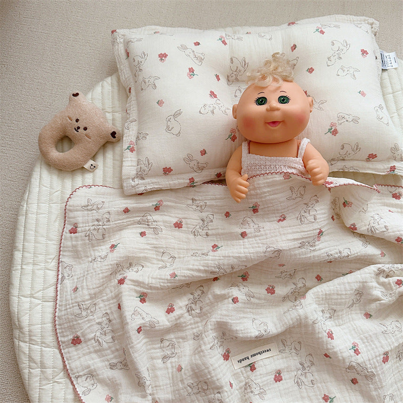 Unisex Kuschelige Muslin-Decke mit niedlichem Hasenmotiv Brehn