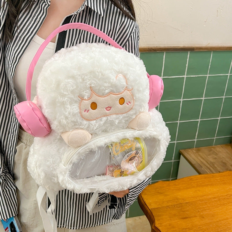Plüsch Rucksack mit Transparentem Sichtfenster Brehn