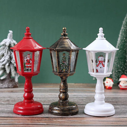 Nostalgische Weihnachtslaterne mit beweglicher Santa-Szene Brehn