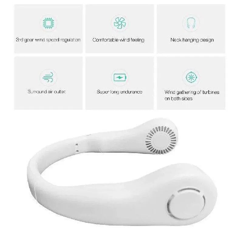 Unisex Einheitsgröße ergonomischer U-förmiger tragbarer Nacken-Kühllüfter mit schaufellosem Luftstrom Brehn