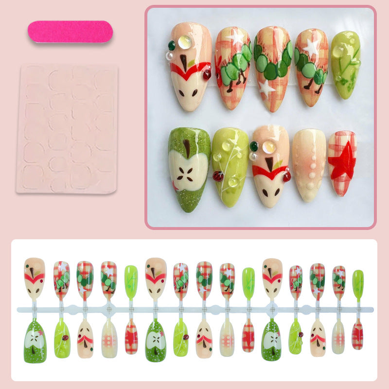 Kunstnagelset mit fröhlichen Obstmotiven und kreativen Details Brehn