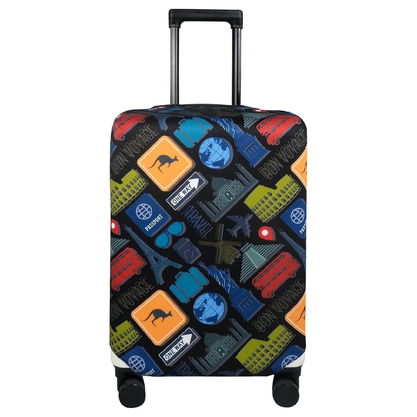 Unisex nan elastische Kofferhülle mit Mandala-Motiv, dehnbarer Schutzbezug für Teleskopgriff und Rollen Brehn