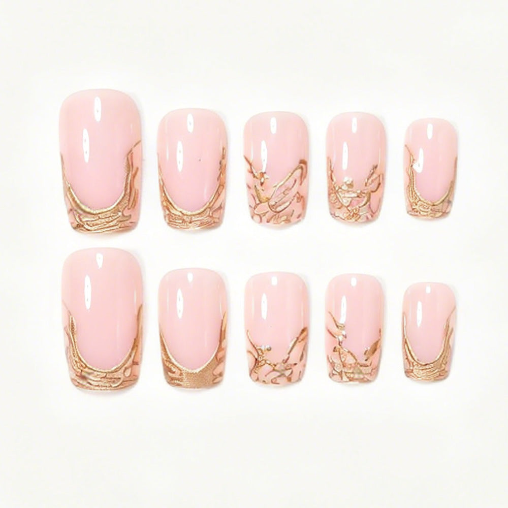 Elegante Marmor Spitze Acryl-Nagelset Brehn