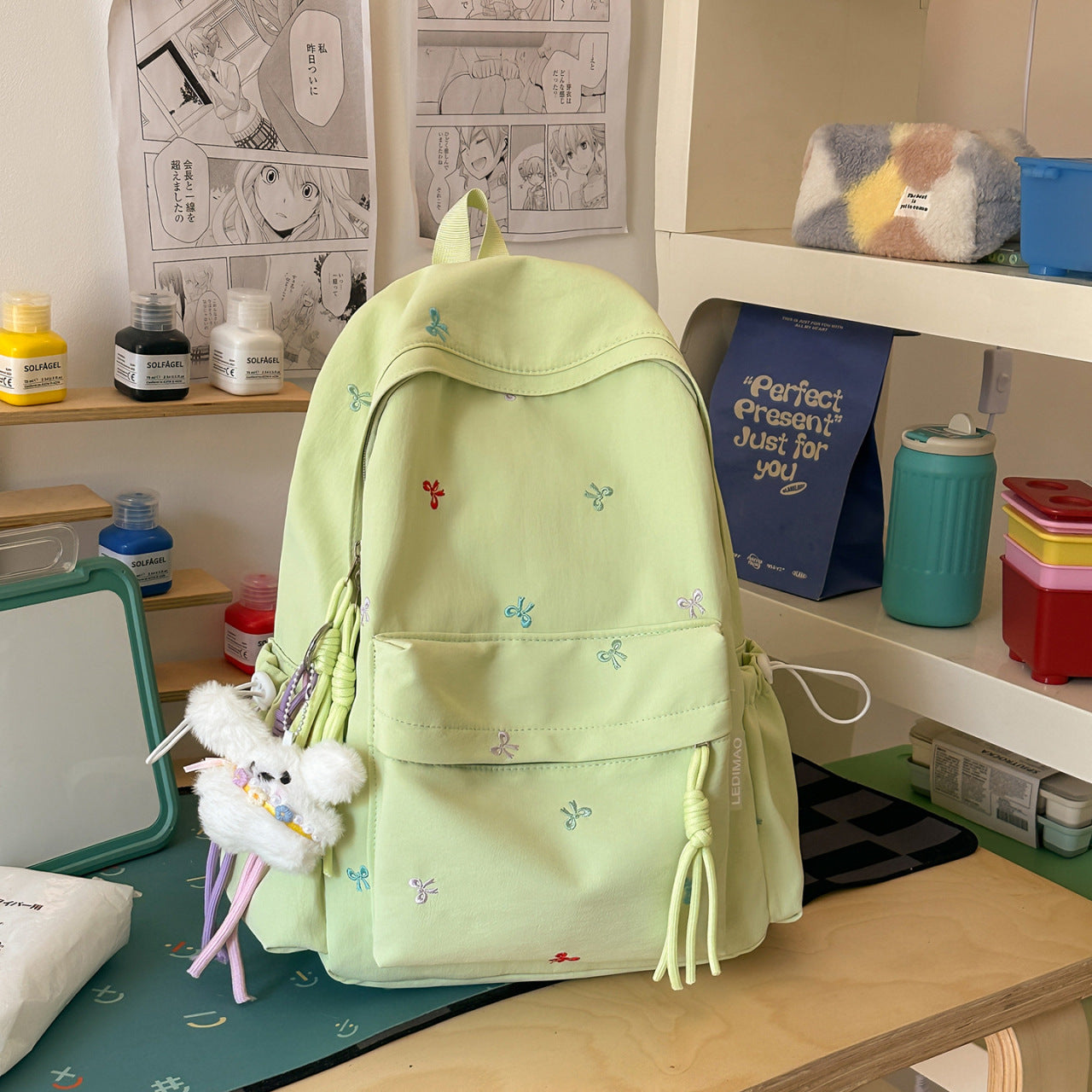 Bestickter floral Rucksack