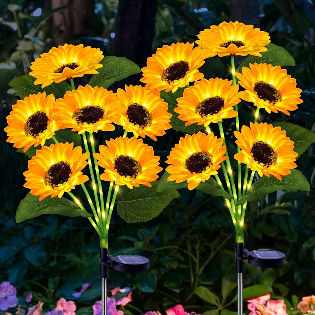 Solarbetriebene dekorative Sonnenblumen-Gartenstecker mit Multi-Bloom-LED-Wasserdichtem Paneel Brehn