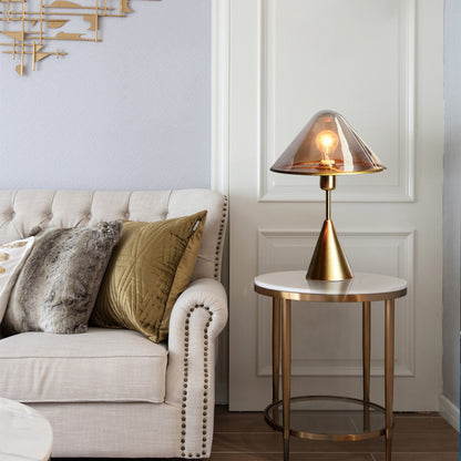 Moderne Glas- und Metall-Tischlampe
