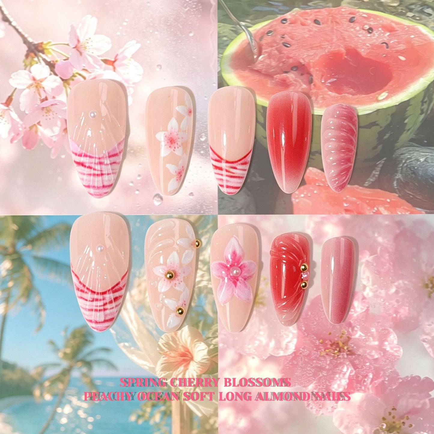 Florale Kunst Press-On Nagelspitzen Kollektion Brehn
