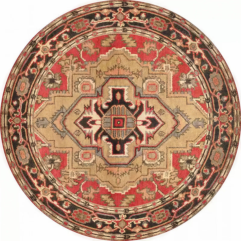 Runder Vintage Floral Teppich