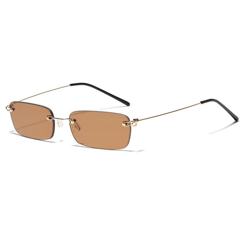 Damen stilvolle Rechteck-Sonnenbrille mit hochwertigem Metallrahmen Brehn