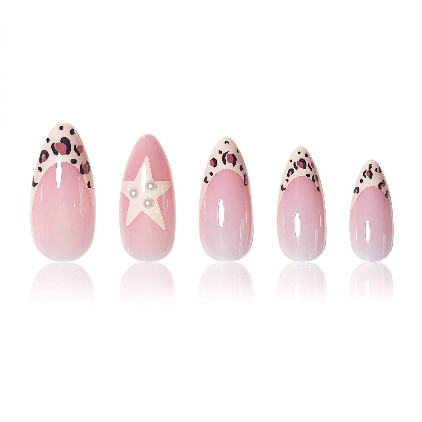 Künstlerischer Stern und Tierdruck Nagelkunst Extensions Brehn