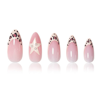 Künstlerischer Stern und Tierdruck Nagelkunst Extensions Brehn