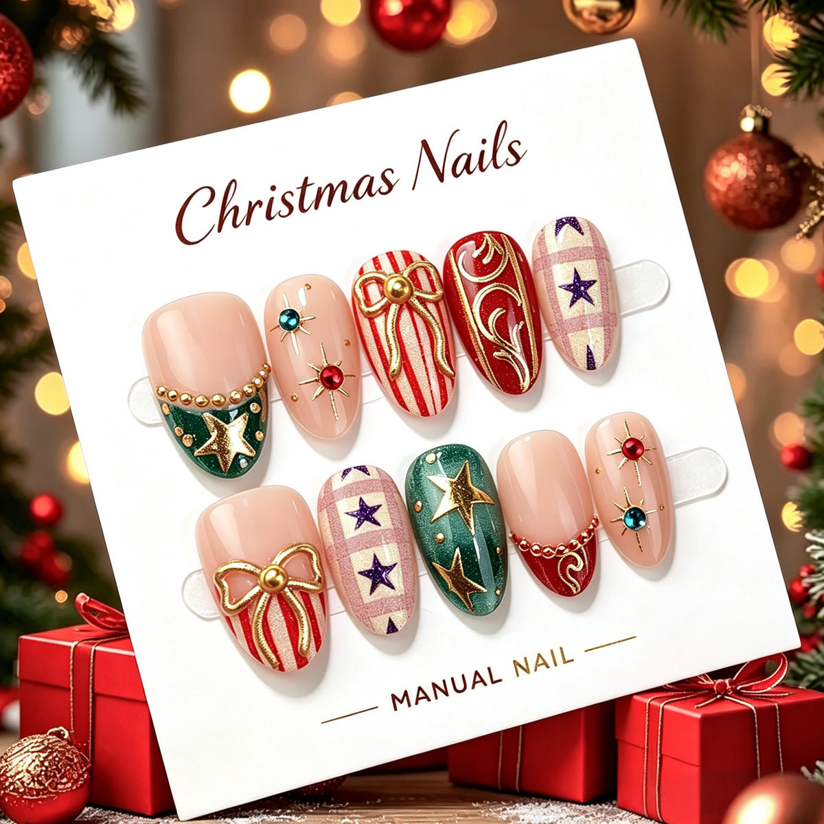 Weihnachtsnagelkunstset