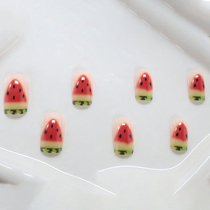 Wassermelonen-inspirierten Nagelkunst Brehn