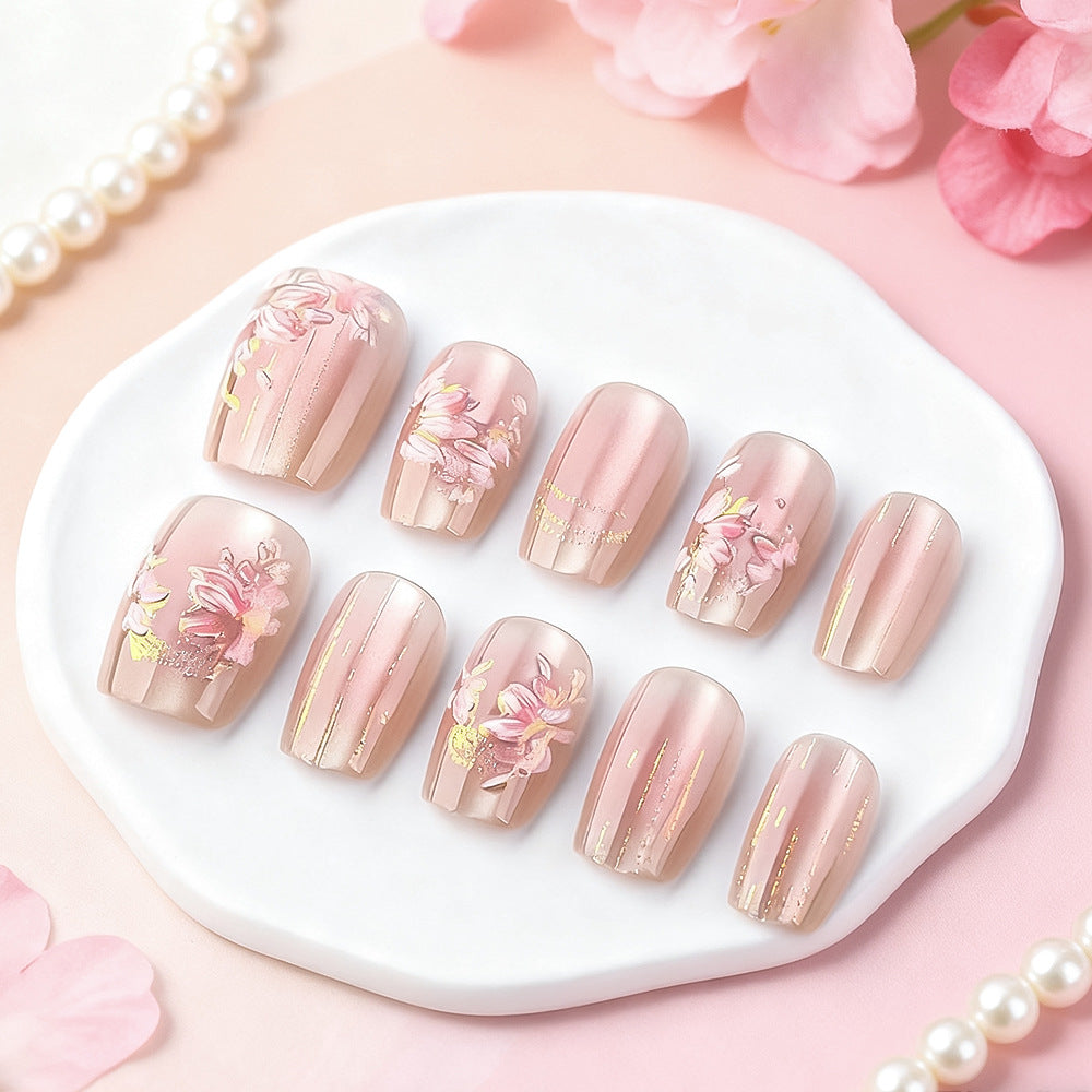Floral Decorative Press-On Nail Set Brehn 1787543207