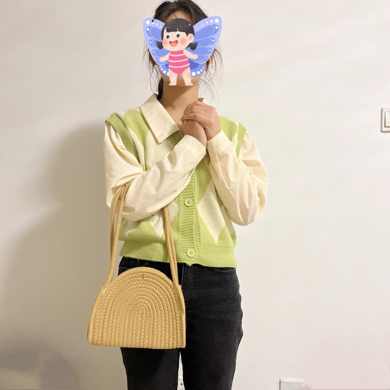 Damen modische Schultertasche mit geripptem Design Brehn