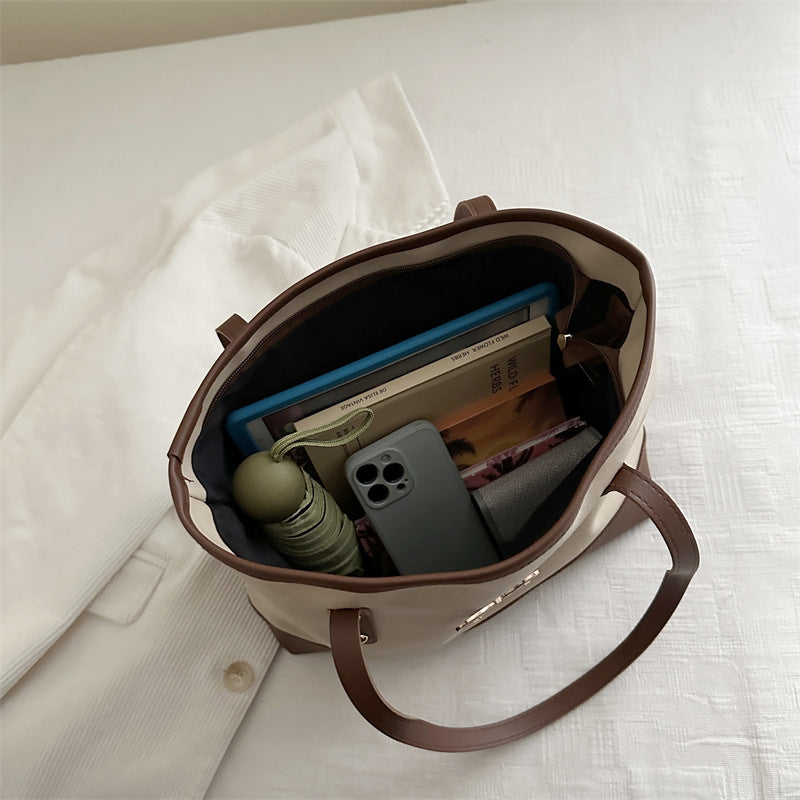 Elegante Faux-Leder-Tote-Tasche mit Akzent-Schleife